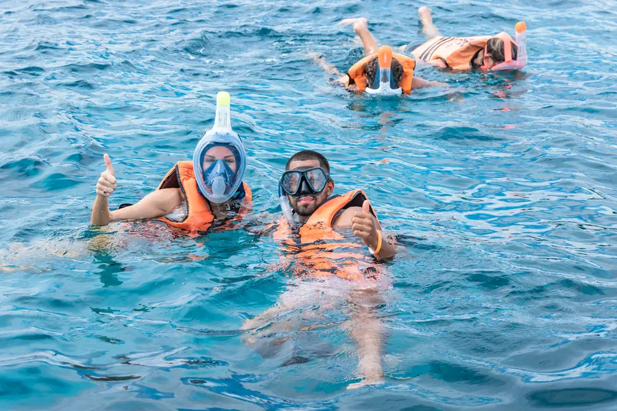Snorkeling in the clear water around Phi Phi