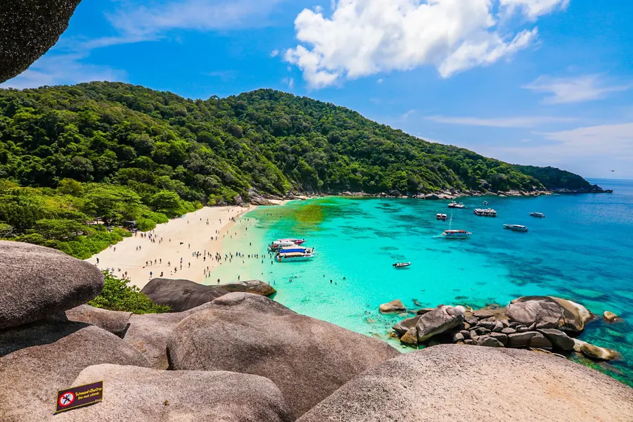 White sand beach and clear water at Koh Miang